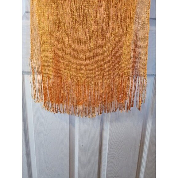 Mexican Reboso Shawl Wrap Scarf Chal Bright Orange - Picture 5 of 7